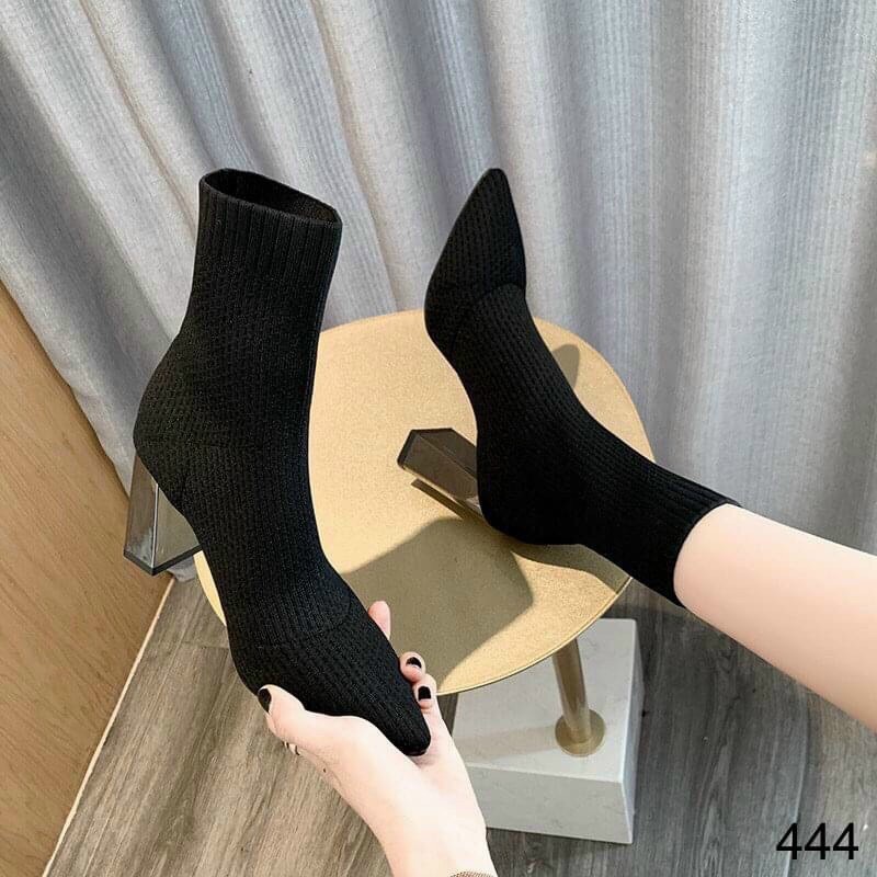 HÀNG CÓ SẴN Boots lên got gương đế vuông 8cm