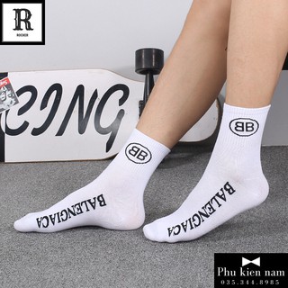 Tất Nam Nữ Cổ Cao Freesize 100% Ảnh Thật Balenciaga T058