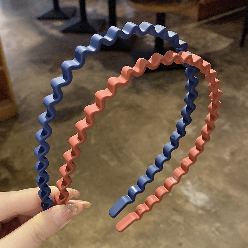 Băng Đô Gợn Sóng Bằng Nhựa Kiểu Hàn Quốc Đơn Giản Mới