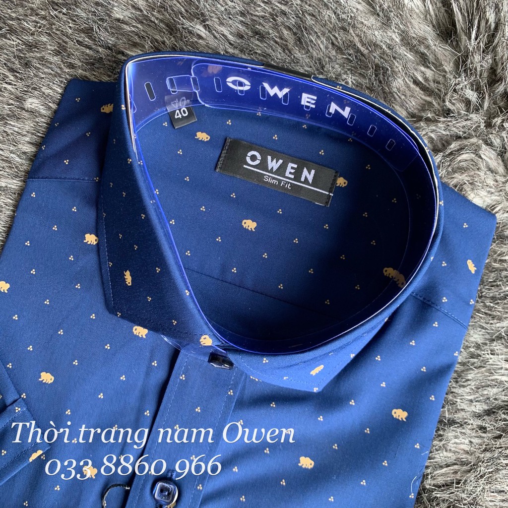 OWEN - Áo sơ mi cộc tay Owen vải sợi tre SLimfit 22651 - Áo sơ mi nam ngắn tay owen