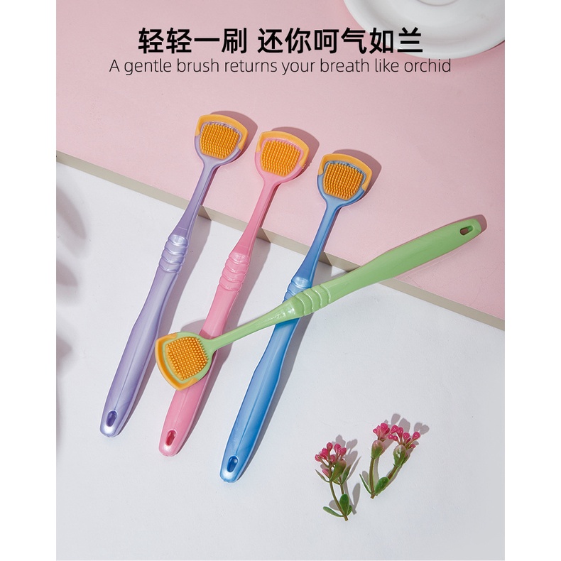 Bàn chải vệ sinh lưỡi thiết kế hai mặt tiện lợi