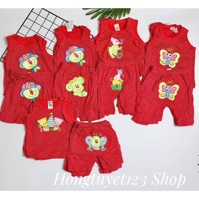 Áo ba lỗ, quần mông thú cho bé gái chất cotton hàng xuất dư - MADE IN VIETNAM ,THAILAND
