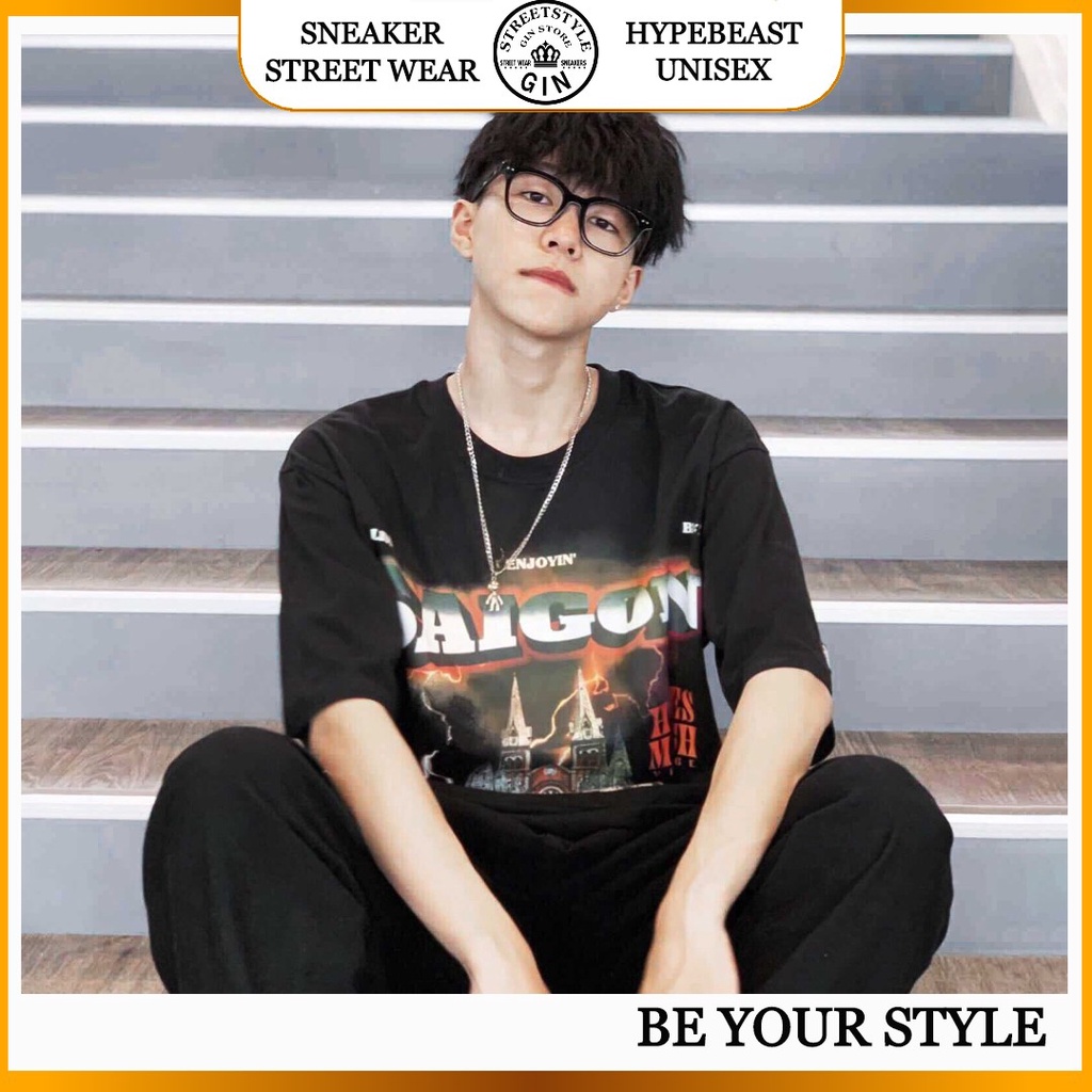 Áo thun trơn tay lỡ HADES SAI GON phông Unisex form rộng oversize Ulzzang - Gin Store