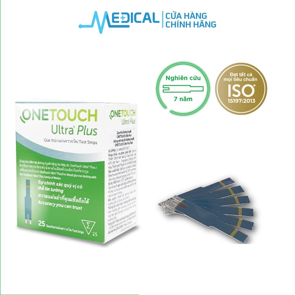 Que thử đường huyết ONETOUCH Ultra Plus 25 que/hộp date xa chính hãng - MEDICAL