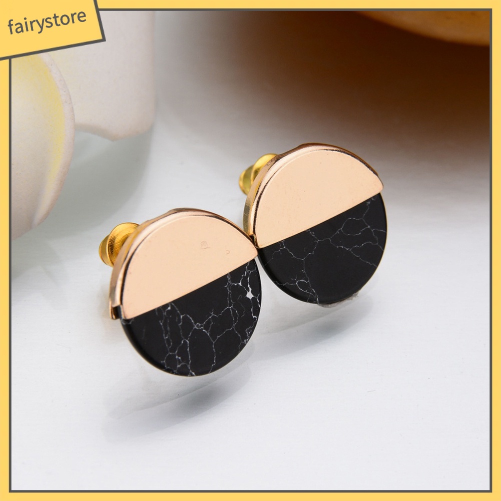 Khuyên tai bản tròn gắn đa thời trang cho nữ