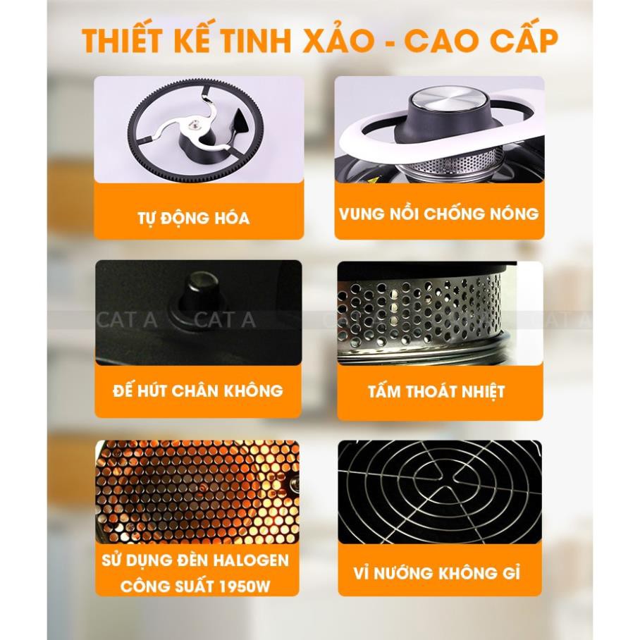 [BH 1 năm] NỒI CHIÊN KHÔNG DẦU CAO CẤP CÁT Á - Nồi nướng HALOGEN, chiên nướng toàn bộ bề mặt, tiết kiệm thời gian