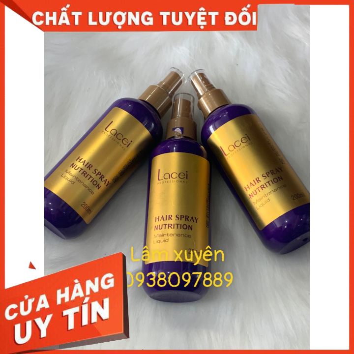 Xịt dưỡng tóc LACEICHÍNH HÃNG dung tích 200ml, hương thơm sang trong, cung cấp dưỡng chất giúp tóc suôn mềm, óng ả