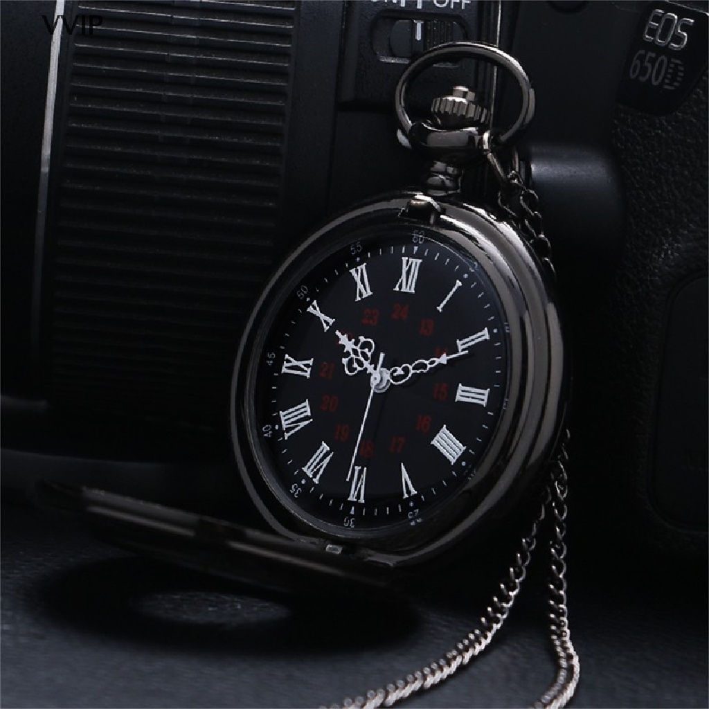 Vòng cổ mặt đồng hồ bỏ túi hình số la mã thời trang cho nam và nữ