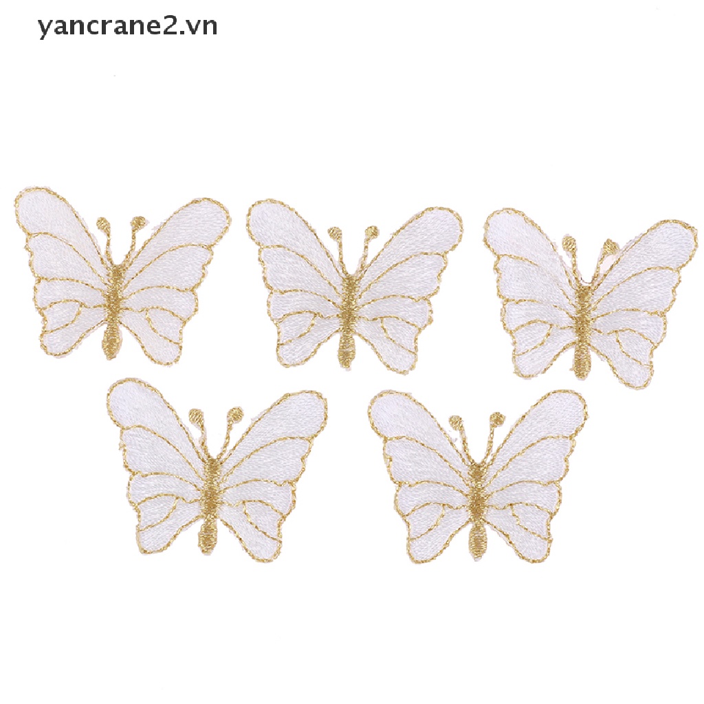 Bộ 5 Sticker Ủi Thêu Hình Bươm Bướm