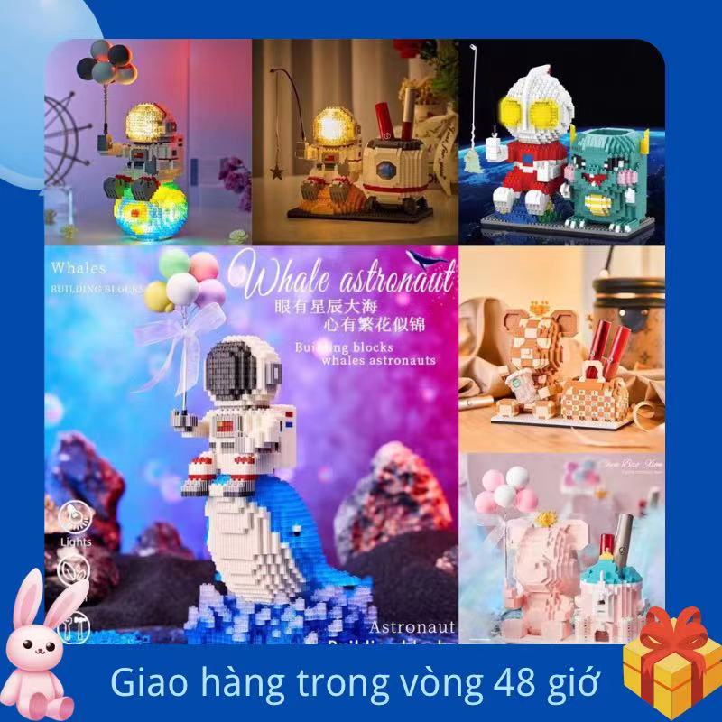 🌈gửi túi quà🌀3D LEGO Bộ Đồ Chơi Lắp Ráp LEGO Hình Phi Hành Gia Cá Voi Dành Cho Trẻ Em