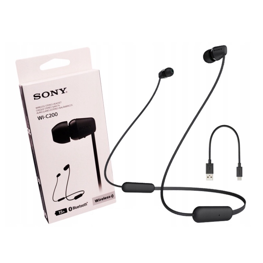 Tai Nghe Bluetooth SONY WI - C200 / Wi-c200 Hàng NEW Chính Hãng Pin Lên Tới 15 Giờ Sử Dụng