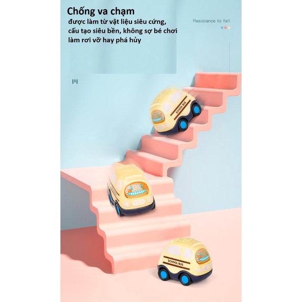 Set Đồ Chơi Ô Tô Chạy Đà Quán Tính : Xe Cứu Hỏa,Cứu Thương,Cảnh Sát,Taxi,Xe Bus, Kem Dễ Thương
