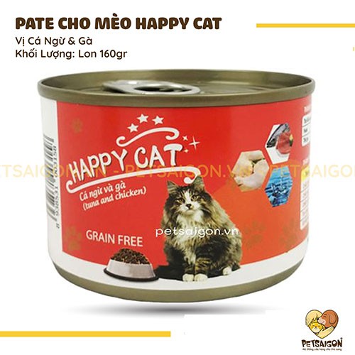 [CHÍNH HÃNG] PATE HAPPY CAT CHO MÈO - LON 160G