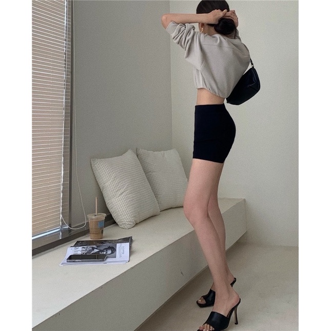 Quần legging đùi biker short cạp cao co dãn thoải mái Aimee closet
