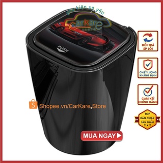 Thùng rác mini dùng trên ô tô, đựng rác, gạt tàn thuốc lá, tích hợp đèn led sang trọng cao cấp
