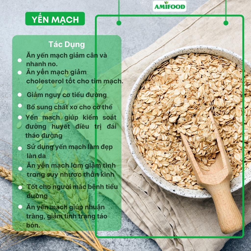 Yến Mạch Giảm Cân, Cán Dẹt Amifood, Ăn Kiêng Nhập Khẩu Úc Nguyên Chất 500Gram