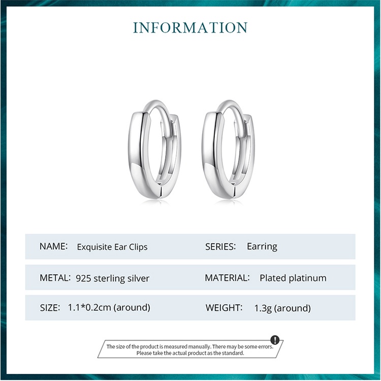 BAMOER Bông Tai Bạc 925 DạNg TròN ThờI Trang