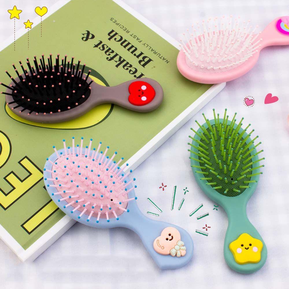 Lược Chải Tóc Mát Xa Da Đầu Kèm Gương Tròn Mini Gấp Gọn Tiện Lợi