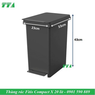 Thùng rác Fitis nhựa đạp chân compact PPL1-906