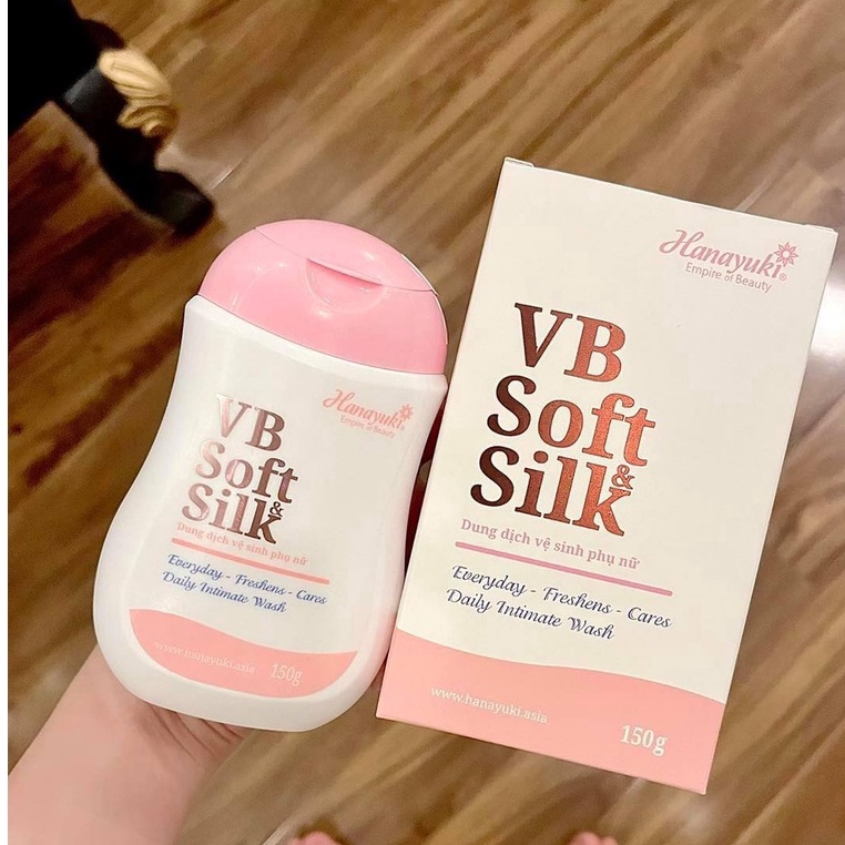 Dung Dịch Vệ Sinh VB Soft &amp; Silk 150gr  Màu Hồng Cao Cấp, Nước Rửa Phụ Khoa Chính hãng Hanayuki