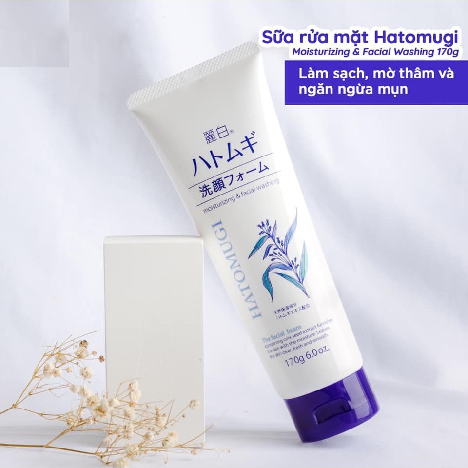 Sữa Rửa Mặt Trắng Da, Ngăn Ngừa Lão Hóa Da Hatomugi Moisturizing &amp; Facial Washing 170g