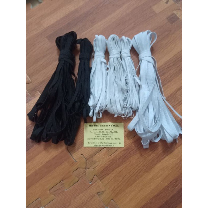 Chun cuộn 10 mét khổ nhỏ ( thun trắng và đen )