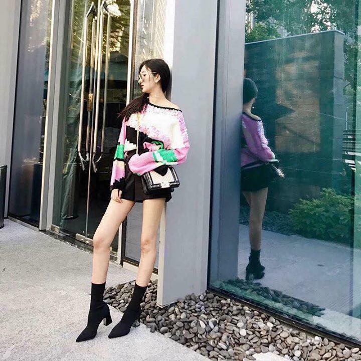 Boot lửng ZARA gót trụ kim loại 7p