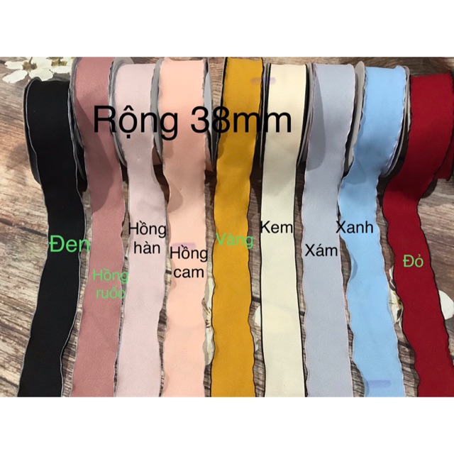 4m ruy băng lụa xốp viền rộng 38mm