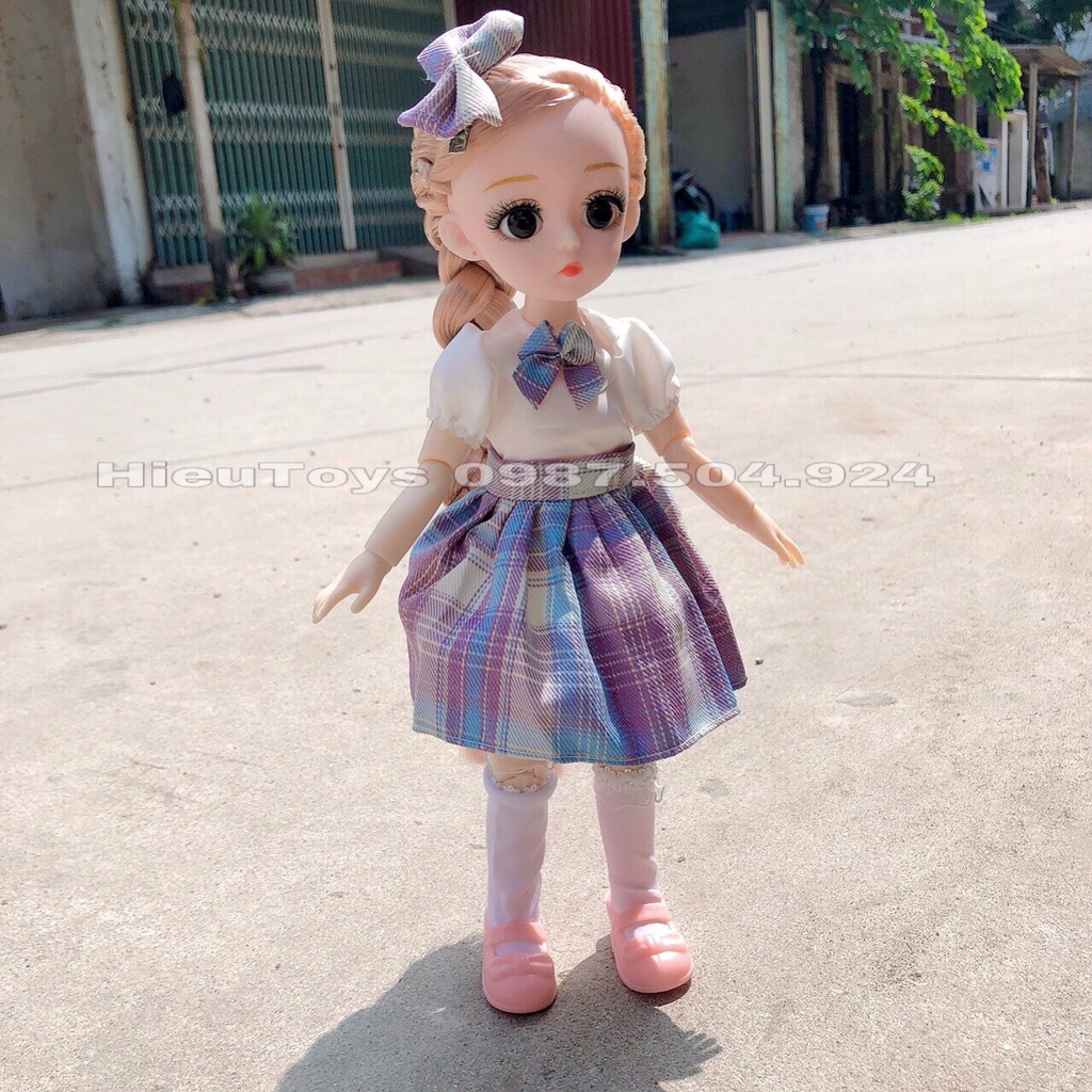 Búp Bê 30cm Có  Khớp Váy Học Xinh Đáng Yêu Cute Đồ Chơi Cho Bé Gái Từ 2 Đến 8 Tuổi Hiếu Toys