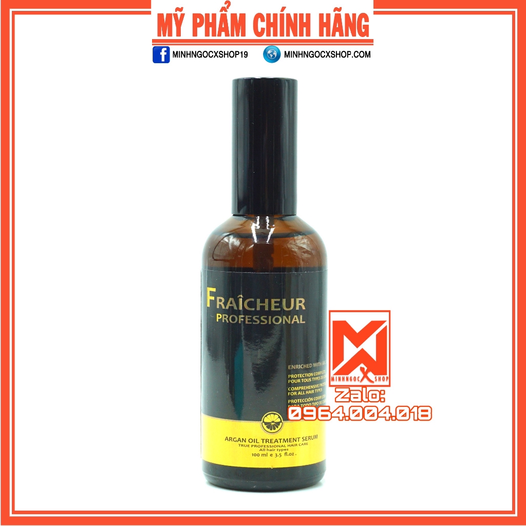 Tinh dầu dưỡng tóc phục hồi chuyên sâu FRAICHEUR ARGAN OIL TREATMENT SERUM 100ml