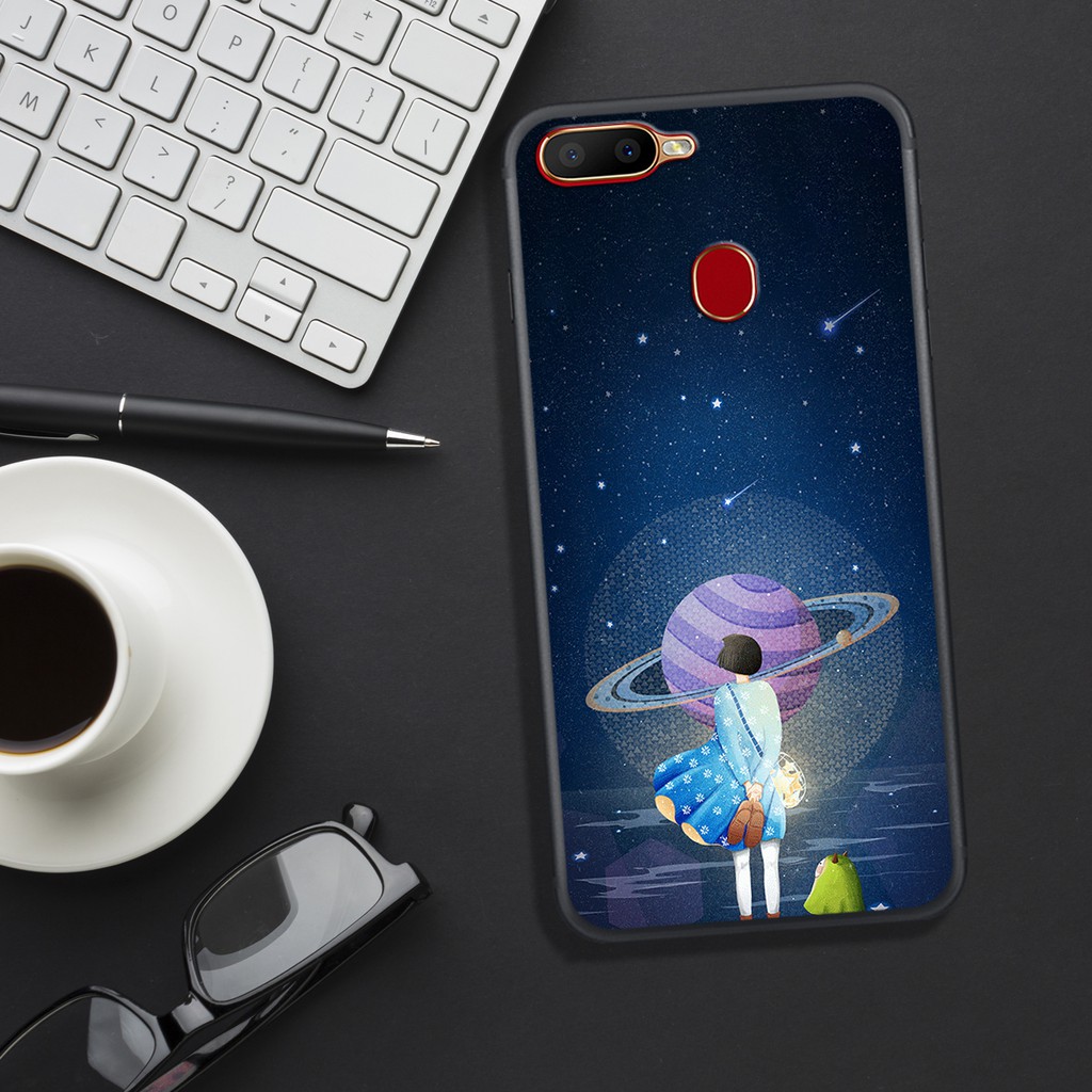ỐP LƯNG  OPPO A5S/A12/F9 ,   IN HÌNH BẦU TRỜI ĐÊM ĐẦY SAO LẤP LÁNH NHẸ NHÀNG