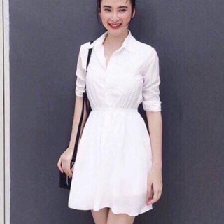 Đầm sơmi suông công sở siêu sang + Ảnh thật