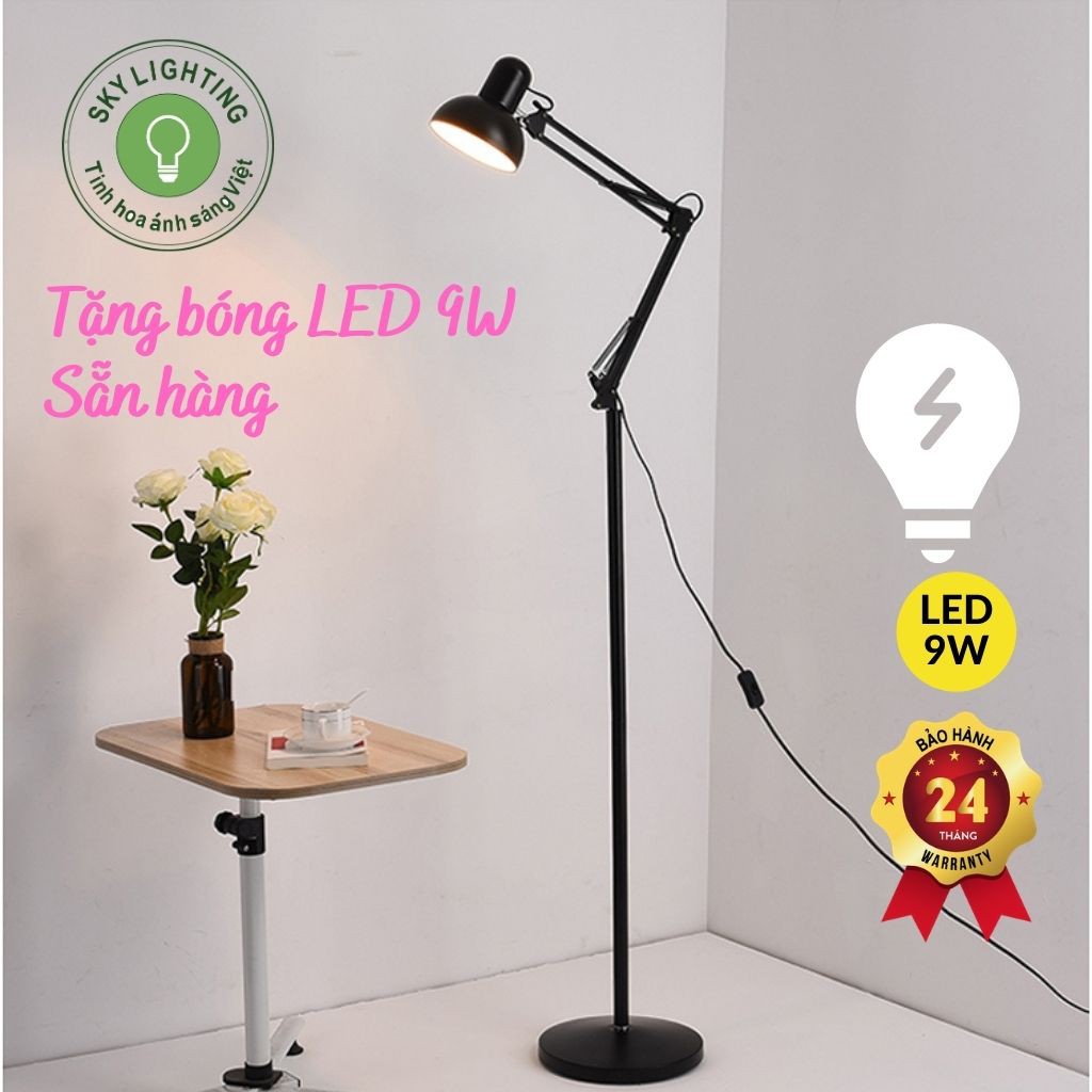 Đèn cây đứng Pixar trang trí phòng khách Tặng kèm bóng LED 9w ánh sáng 3000K đèn led đọc sách