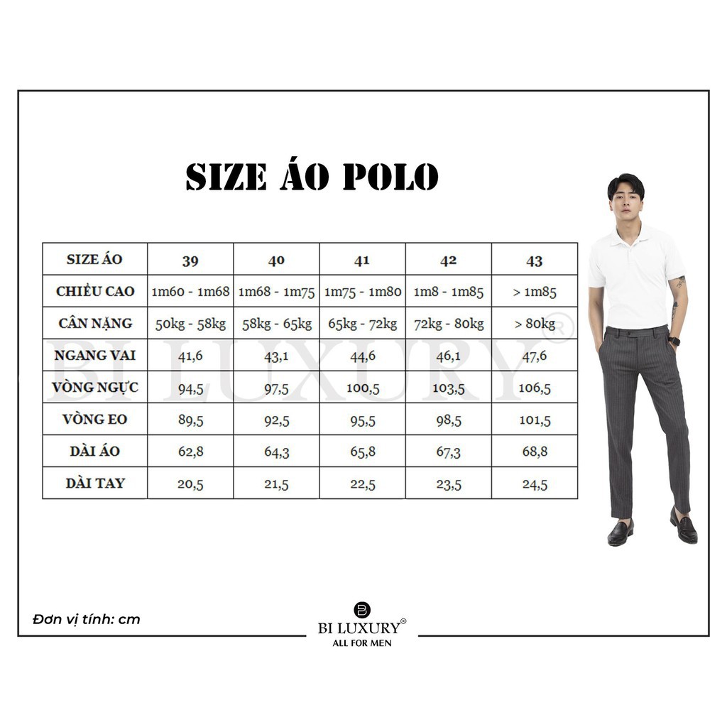 Áo polo nam Biluxury 5APCT007TTS form chuẩn bodyfit co giãn tốt không bai gião basic lịch lãm