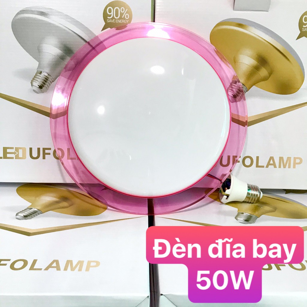 Bóng đèn LED kiểu đĩa bay tiết kiệm điện công suất 50W đuôi vít xoắn E27 ánh sáng trắng giá sỉ