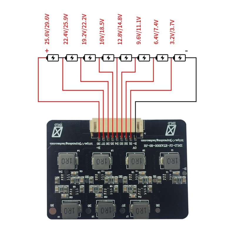 Bảng Mạch Cân Bằng Năng Lượng Pin Nev 4S 8S 1 2A BMS