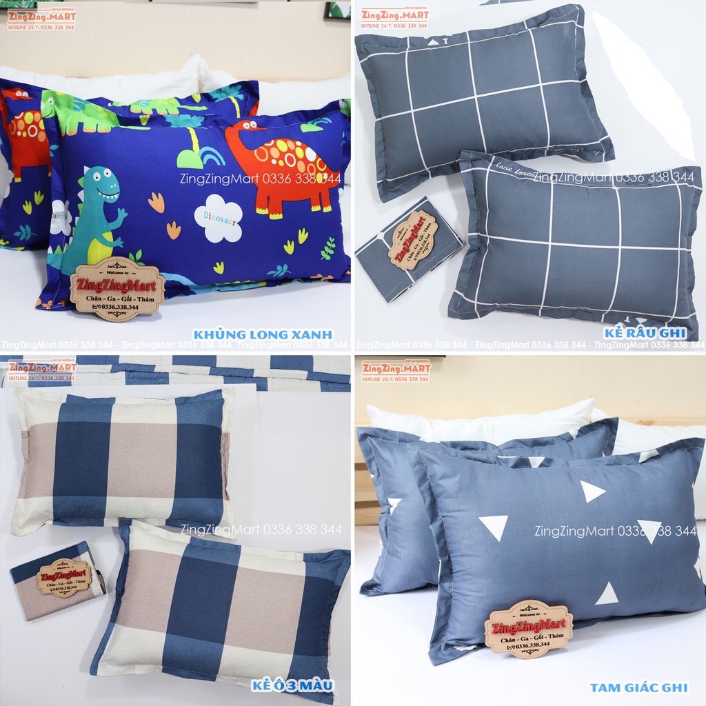 COMBO 2 Vỏ Gối Nằm COTTON POLY 45cm x 65cm ( Màu Ngẫu Nhiên ) | BigBuy360 - bigbuy360.vn