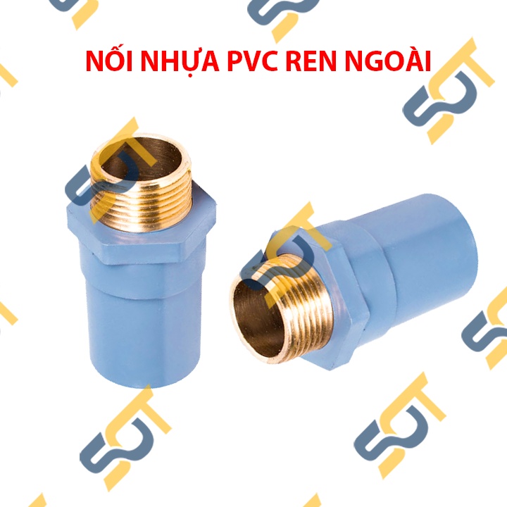 [NỐI NHỰA PVC] Ren ngoài (BSP hệ G) bằng đồng, kết nối cho ống nhựa PVC trơn dán - Chất liệu nhựa nguyên sinh