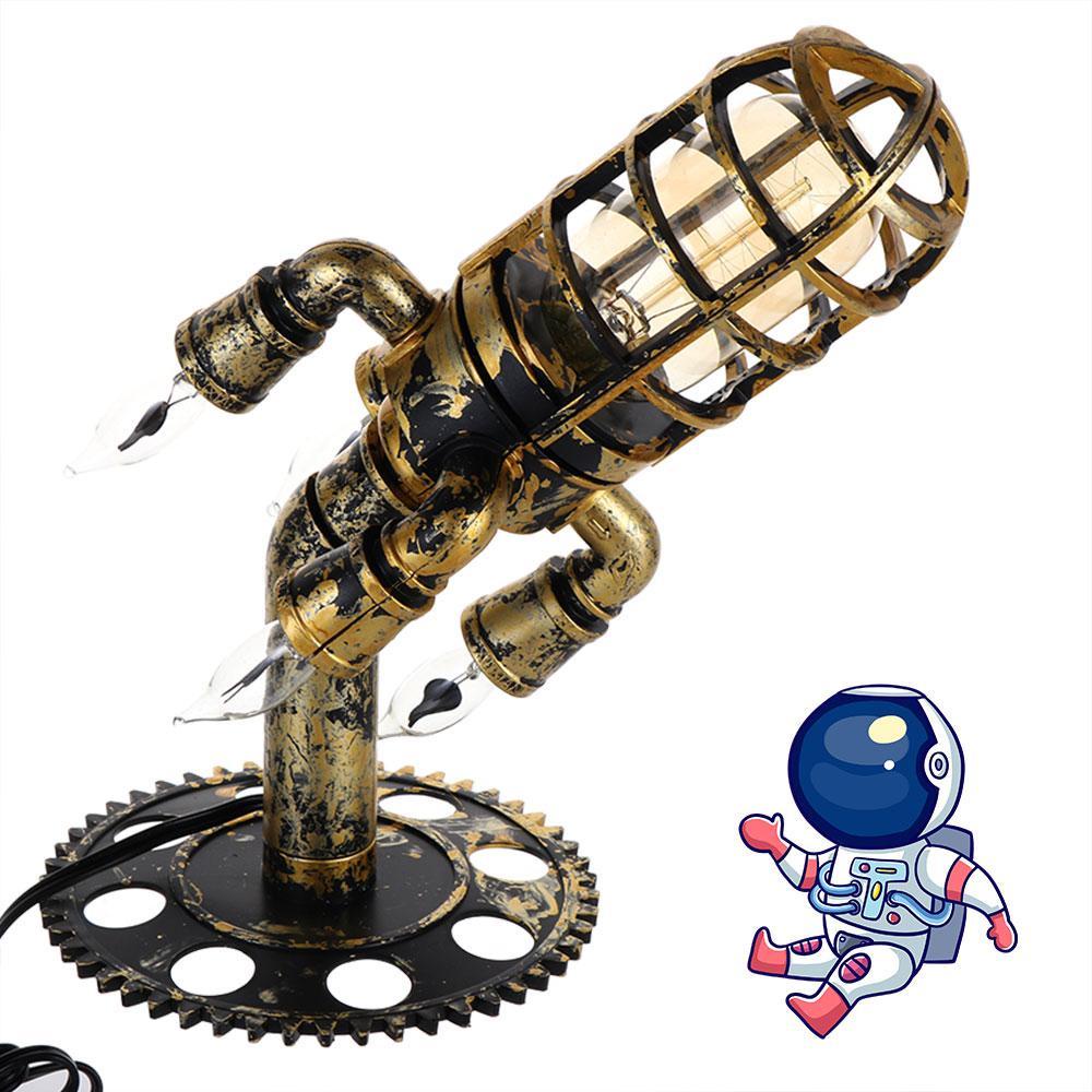 GOGOUP Đèn Ngủ Để Bàn Hình Tên Lửa Phong Cách Steampunk Mới