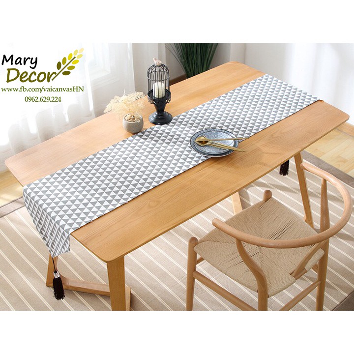 KHĂN RUNNER MARY DECOR - TAM GIÁC XÁM KR-B10