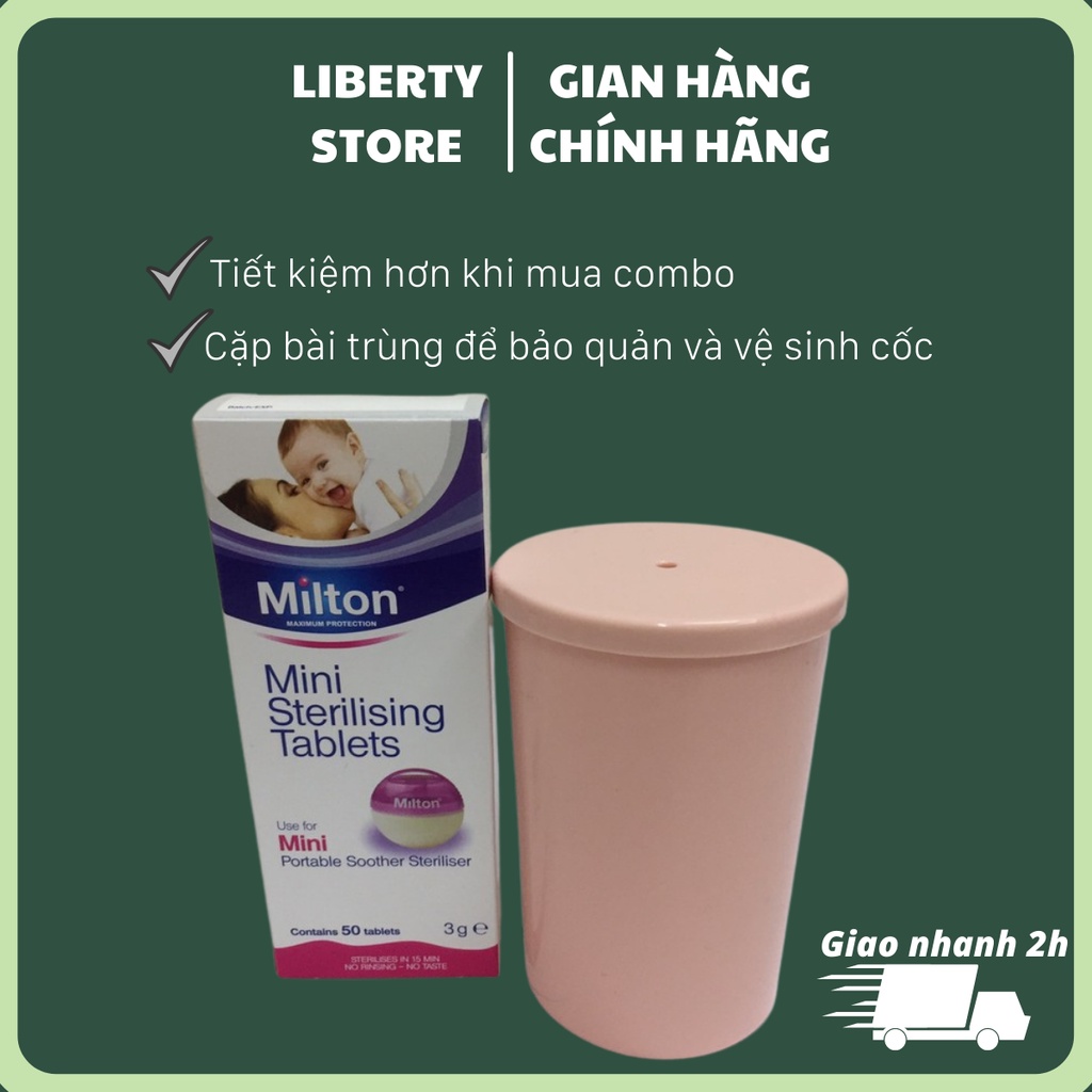 Combo cốc tiệt trùng Herlife + viên tiệt trùng Milton, dùng cho cốc nguyệt san, Hàng chính hãng.