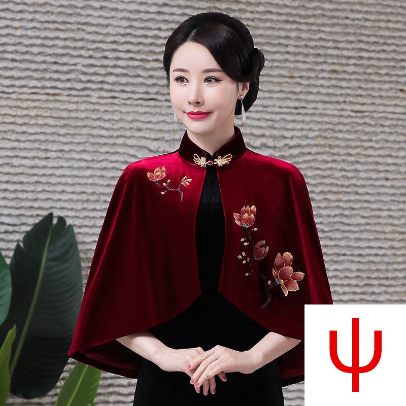 Áo Khoác Kiểu Sườn Xám Thêu Họa Tiết Thời Trang Xuân Thu Xinh Xắn Cho Nữ