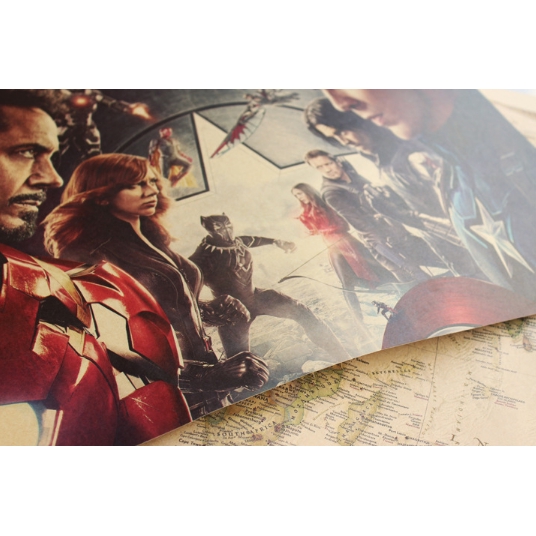 Marvel Tranh Treo Tường Trang Trí Hình Captain America Phong Cách Retro