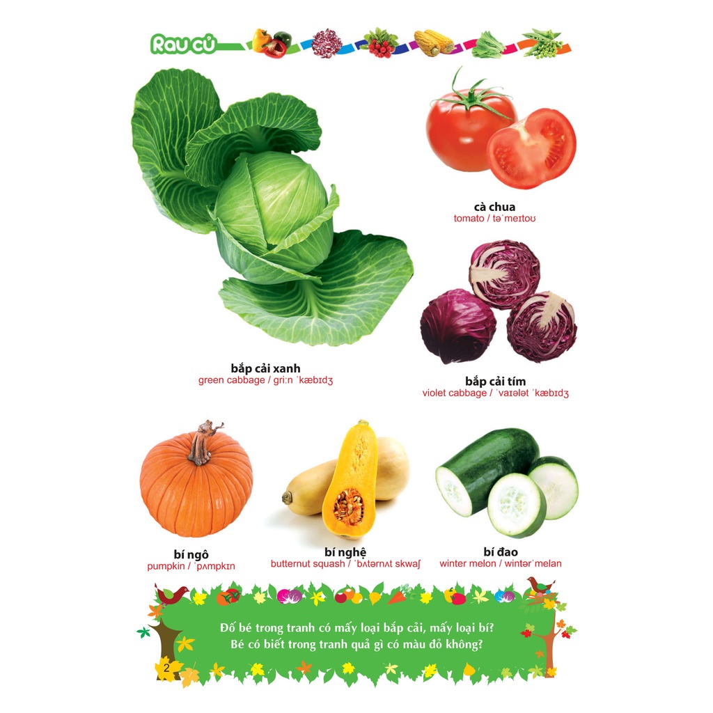 Sách - Từ Điển Tranh Về Rau - Củ - Quả - Hoa ( Bìa Cứng )