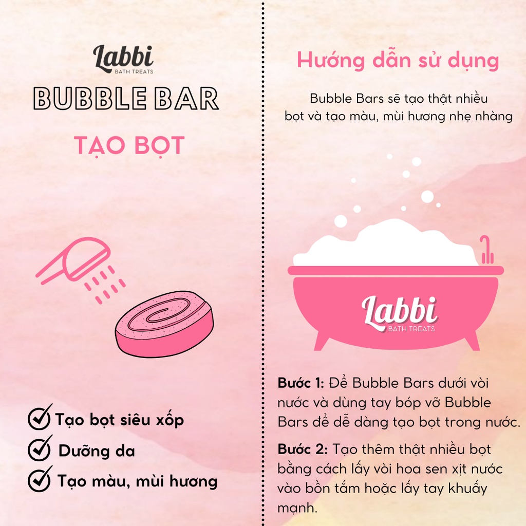 Bánh siêu tạo bọt bồn tắm UNICORN MAGIC [Labbi] Bubble Bar