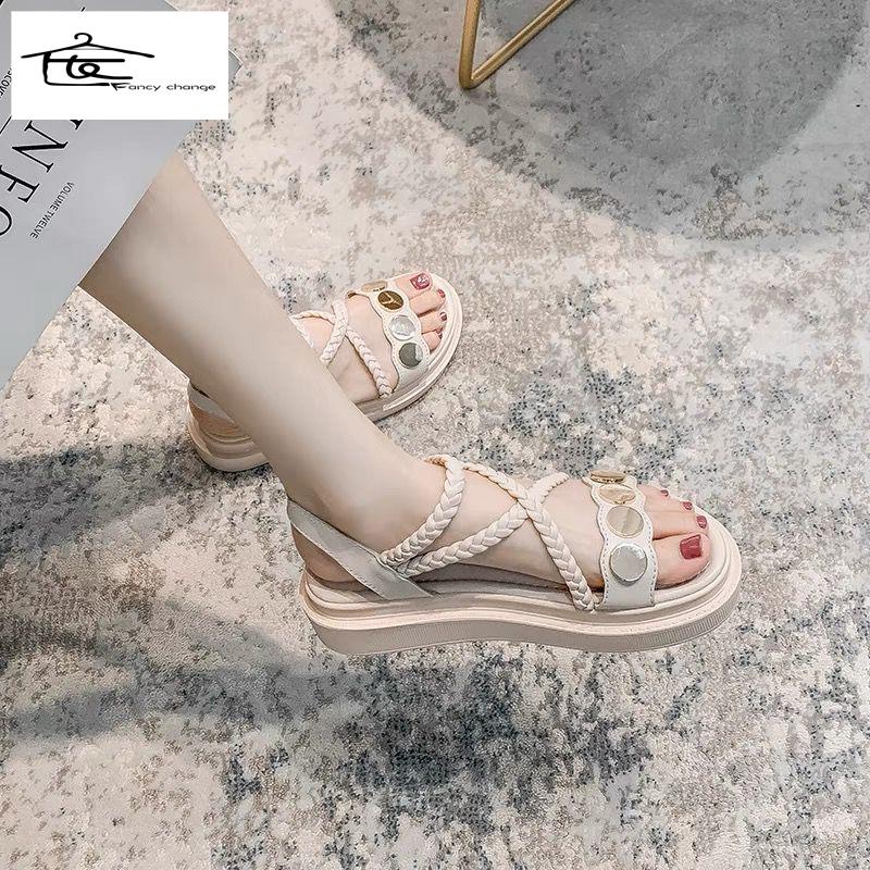 Giày Sandal Mùa Hè Đế Dày Phong Cách La Mã Thời Trang 2022 Cho Nữ