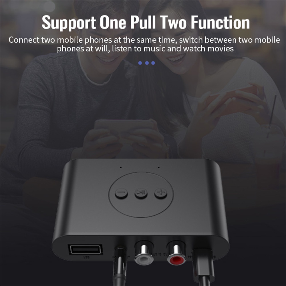Bộ Thu Tín Hiệu Âm Thanh Nfc Bluetooth 5.0 RCA 3.5mm Cho Loa Xe Hơi