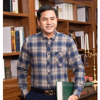 [Hàng Việt Nam] Áo Sơ Mi Nam Dài Tay Kẻ Caro Đỏ Đô Thương Hiệu Anton Công Sở Trung Niên Thấm Hút Mồ Hôi - G108