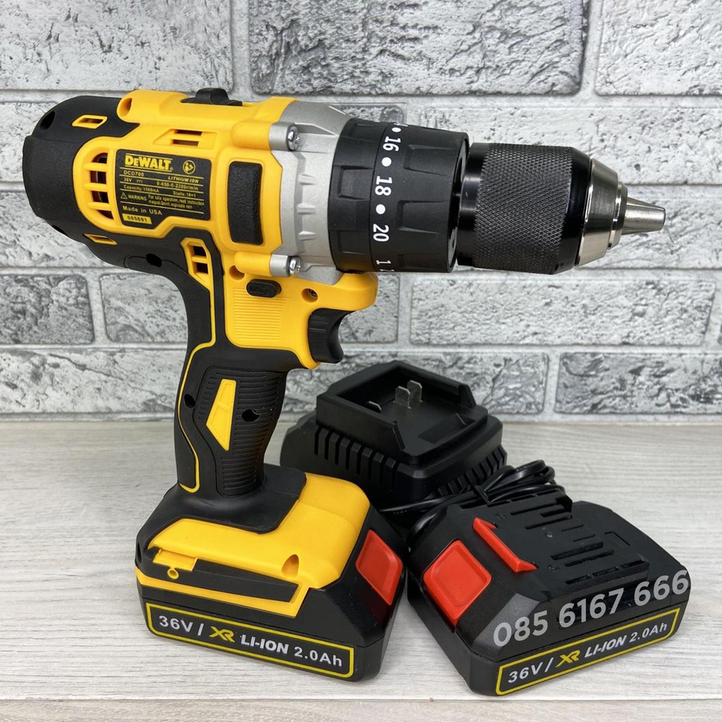 [TẶNG MŨI KHOAN] Máy khoan BÚA dùng pin DeWALT 36V - Động cơ 775 - 2 pin 5 cell - 5000mAh KHOAN TƯỜNG - KHOAN BÚA