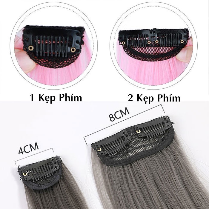 Tóc giả kẹp phím highlight Khami Beauty, đủ màu, dài 60cm
